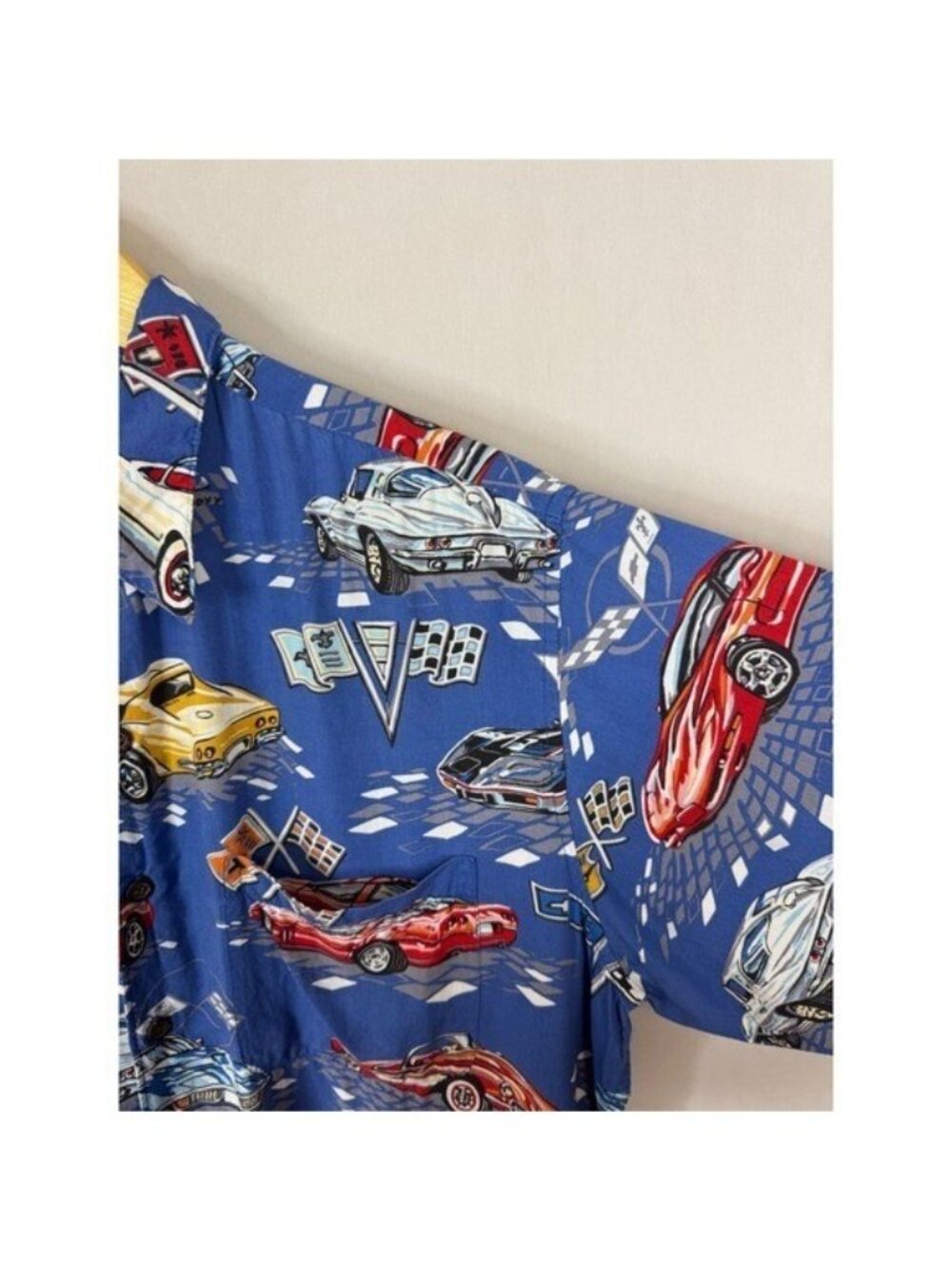 Reyn Spooner Chevrolet Corvette American Classics Rayon Hawaiian Shirt Mens L - Picture 2 of 7